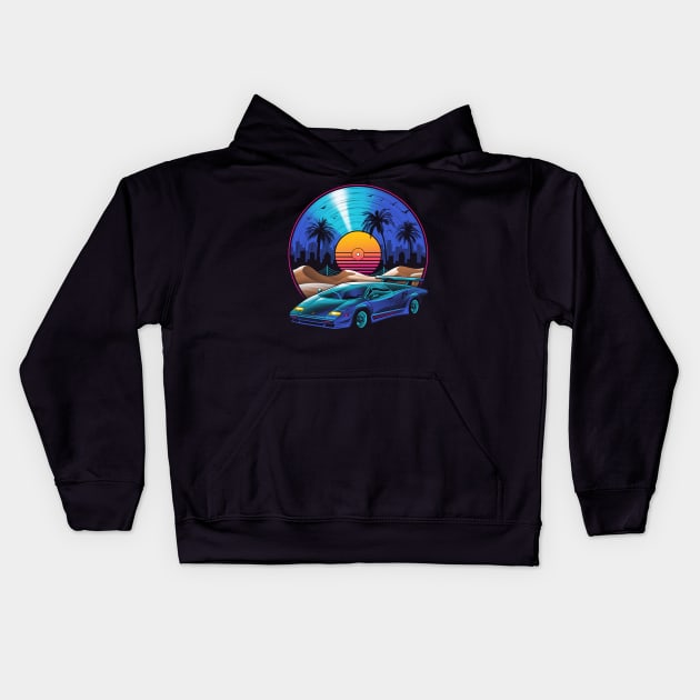 Retro Vinyl Soundtrack Kids Hoodie by Vincent Trinidad Art